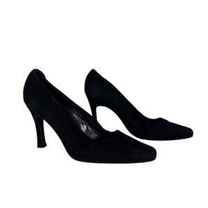 Sesto Meucci Womens Black Pumps 7 Classic Leather Heels Vintage Elegant Workwear
